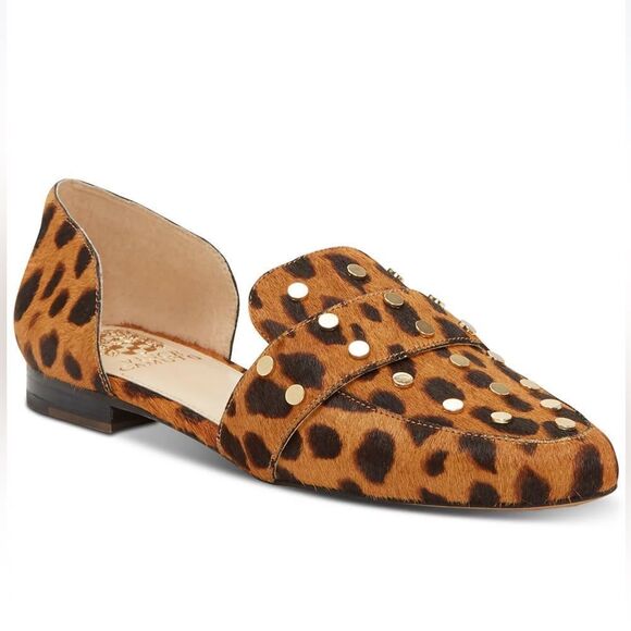 Vince Camuto Shoes - Vince Camuto Wenerly Cow Hair Studded Flat Shoes Size 9 1/2